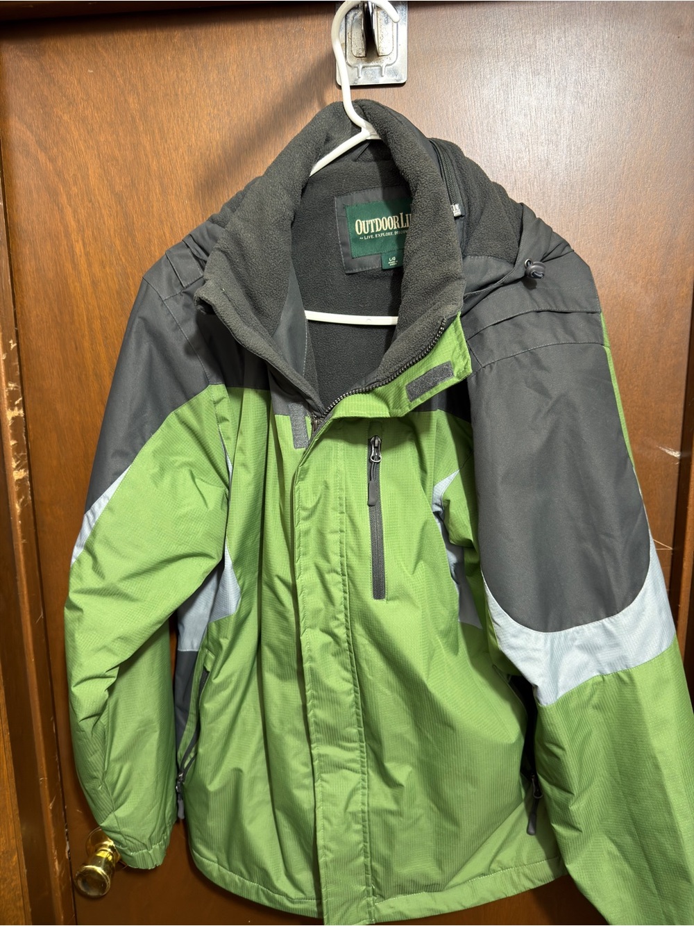 Outdoor Life Men’s Lime Green and Gray Winter Jacket Size L